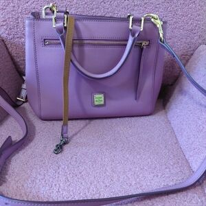 Dooney & Bourke Saffiano Zip Satchel: Purple